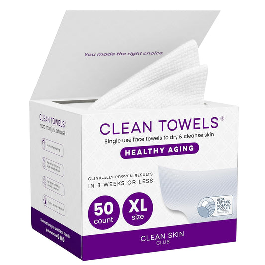 50 single-use disposable dry facial towels per pack