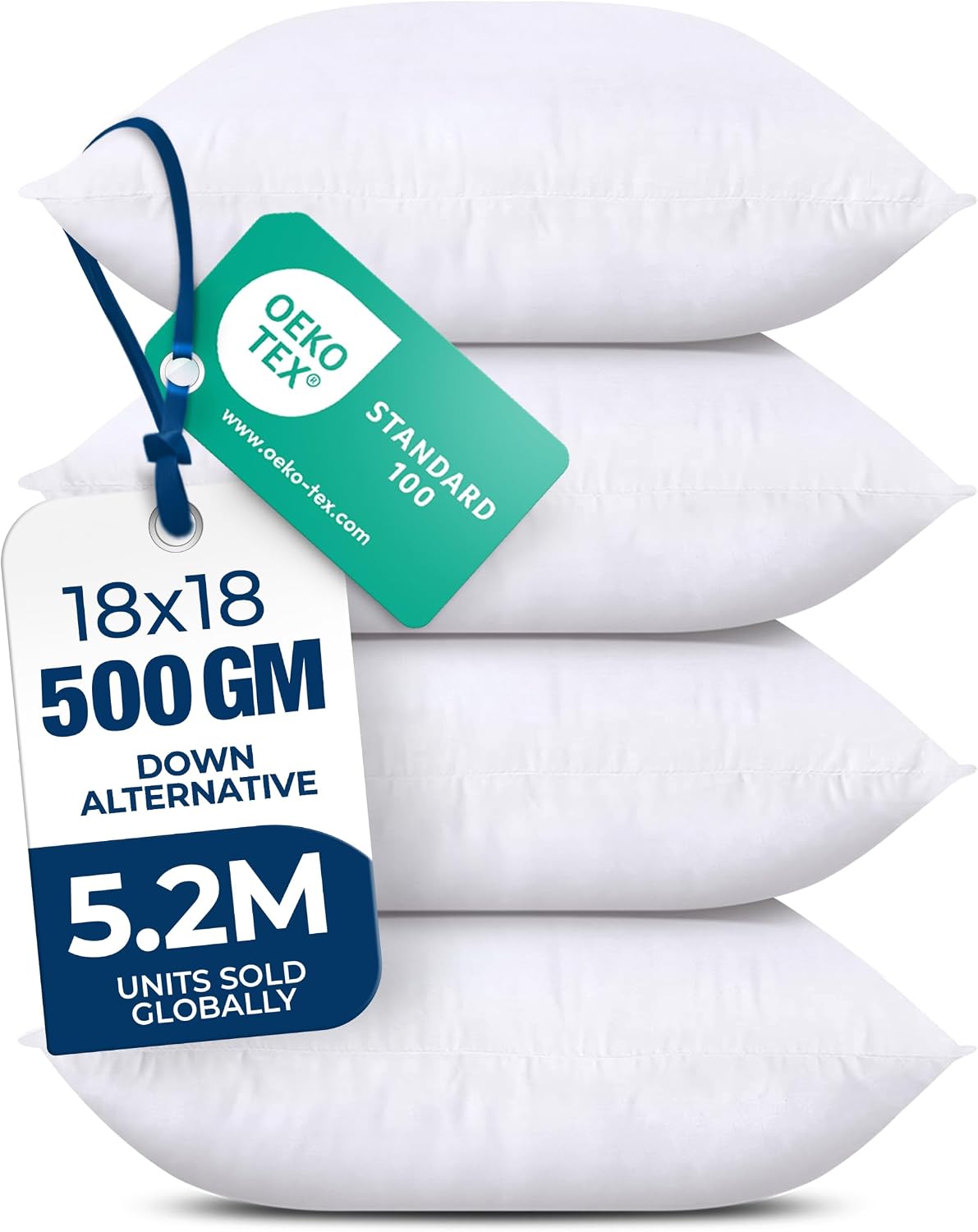 500g / 1.1 lb virgin fiber fill per insert (15% above standard)
