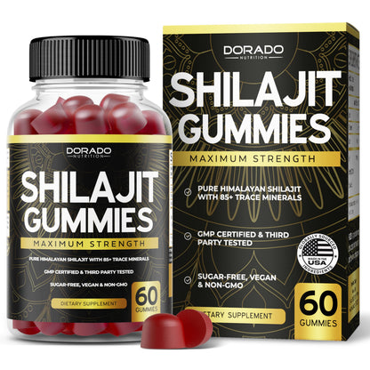 50mg shilajit extract per gummy (gold grade, 85+ trace minerals with fulvic acid)