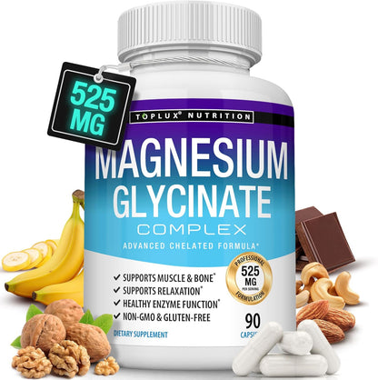 525mg elemental magnesium per serving (3 capsules), with 175mg per capsule