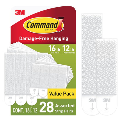 56 total strips in 28 pairs: 12 medium pairs (10lb) and 16 large pairs (15lb)