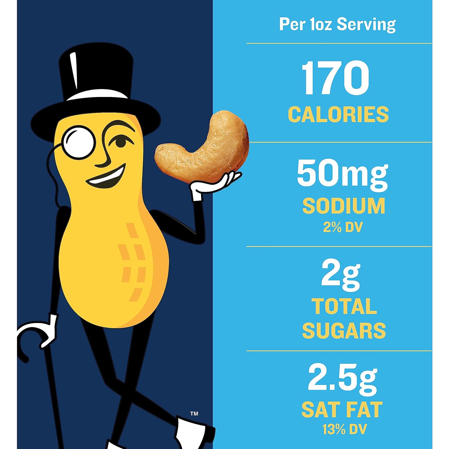 5g plant-based protein and 170 calories per 1oz serving