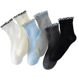 Hstyle Ruffle Socks Women and Girls – Lightweight Comfortable Socks for School Outfits, 6-Pair Pack