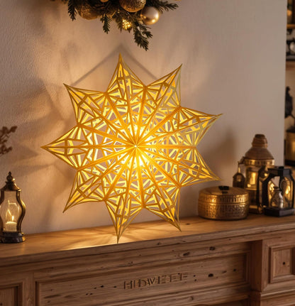 5Pcs LED Paper Snowflake Lanterns – Thoughtful Holiday Gift for Her, Reusable Christmas Decor for Mom and Grandmother