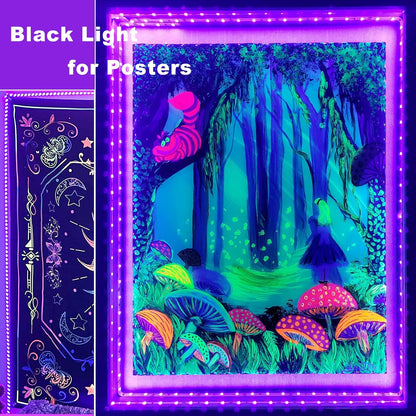 6.6ft Black Light LED Strip – Flameless UV Decor Safe Around Kids, Pets, and During Sleep