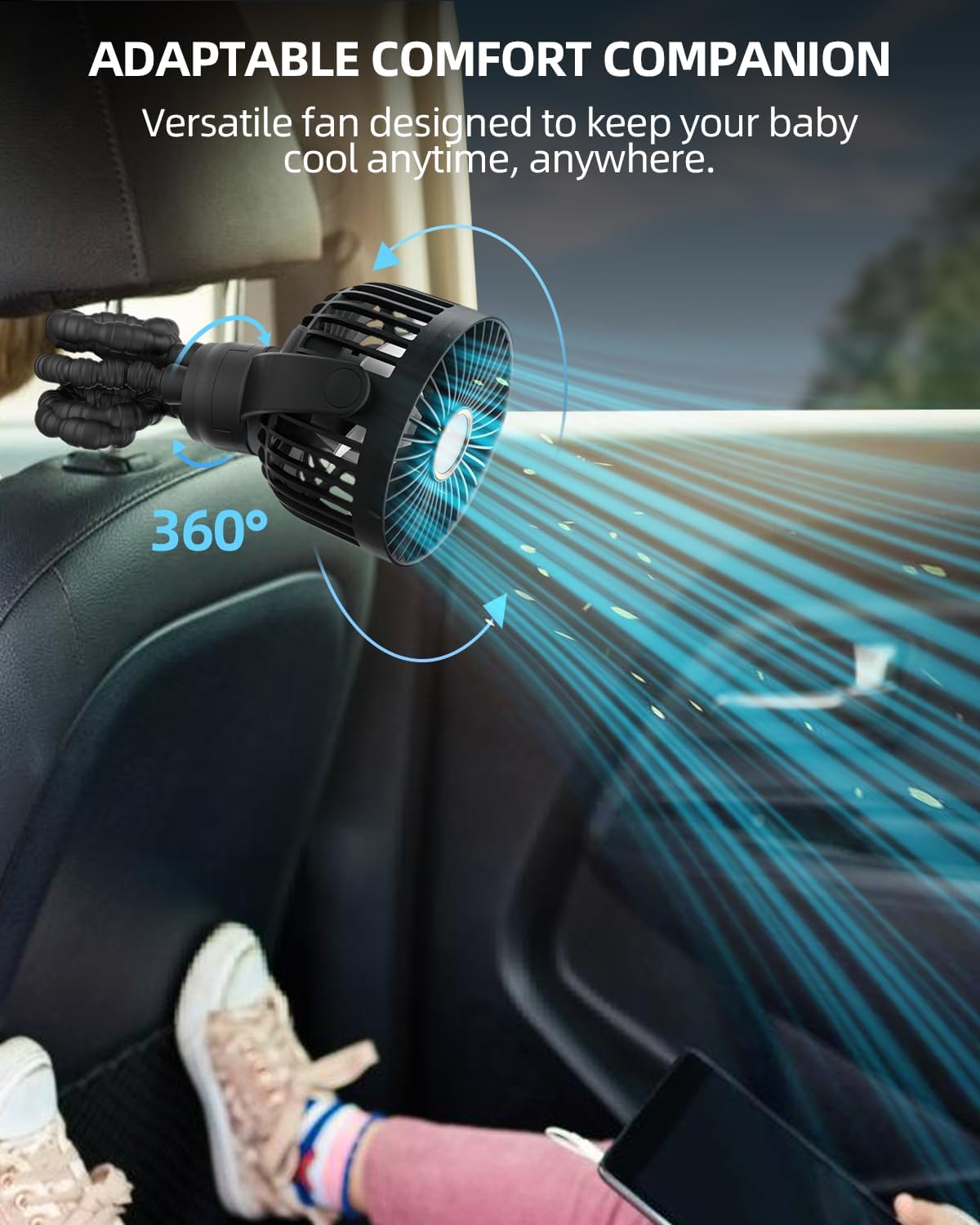 6-blade design with 0.34 cfm airflow at 48 db quiet operation