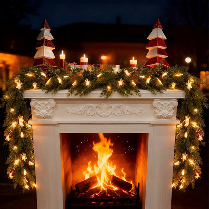 6 ft total length with 20 pre-lit mixed christmas tree and snowflake led bulbs
