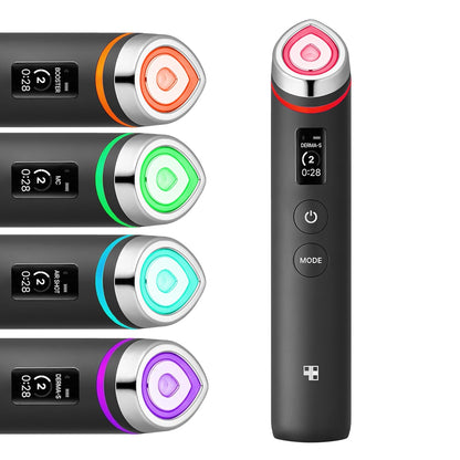 6-in-1 real glass glow wand combining enhanced absorption, radiance, elasticity, and pore care modes