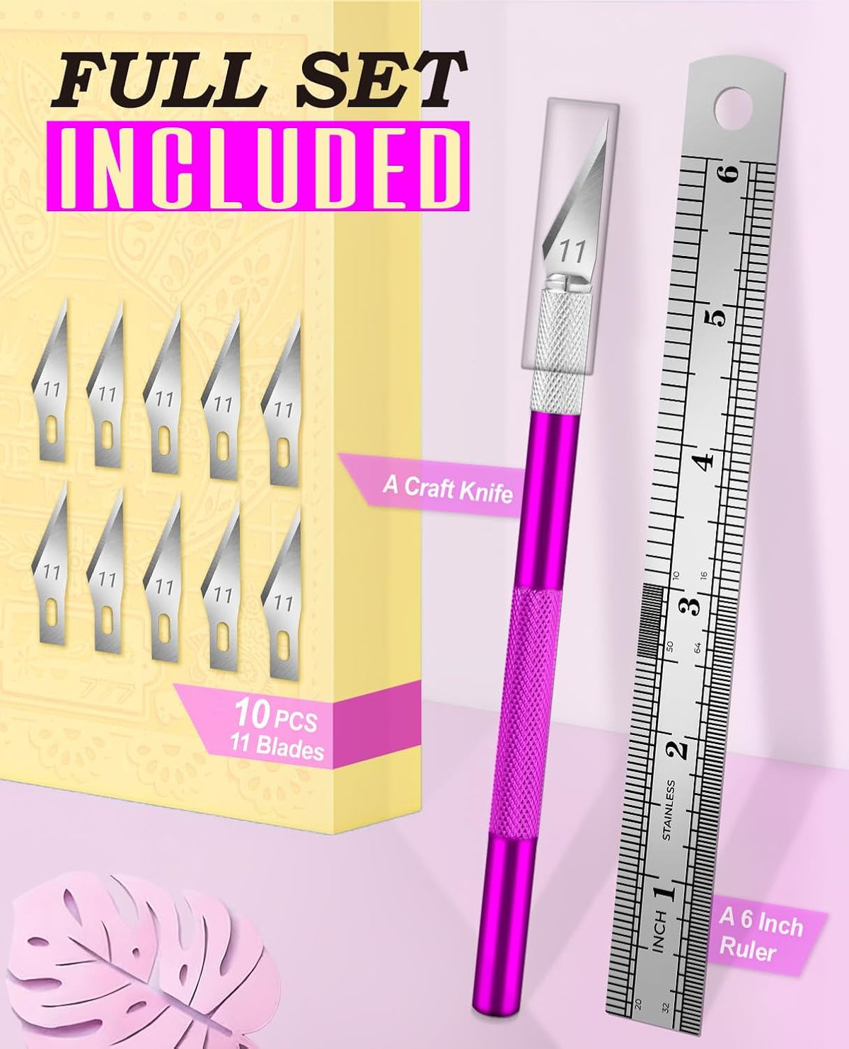 6-inch (15cm) steel ruler bundled for measuring and straight cuts