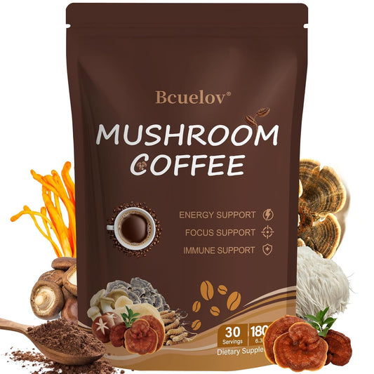 6-mushroom adaptogen blend (cordyceps, lion's mane, reishi, shiitake, turkey tail, king trumpet) at 2000mg per serving