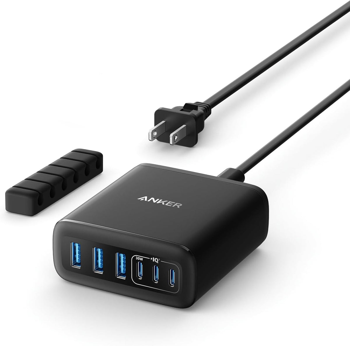 6 ports total: 3x usb-c and 3x usb-a for universal device compatibility