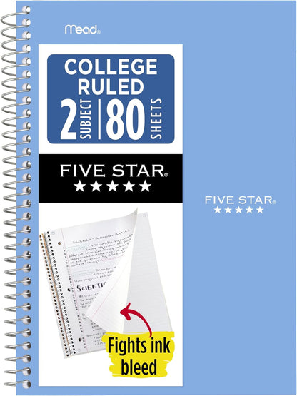 6" x 9.5" portable sheet size with 80 double-sided college ruled sheets (160 pages)
