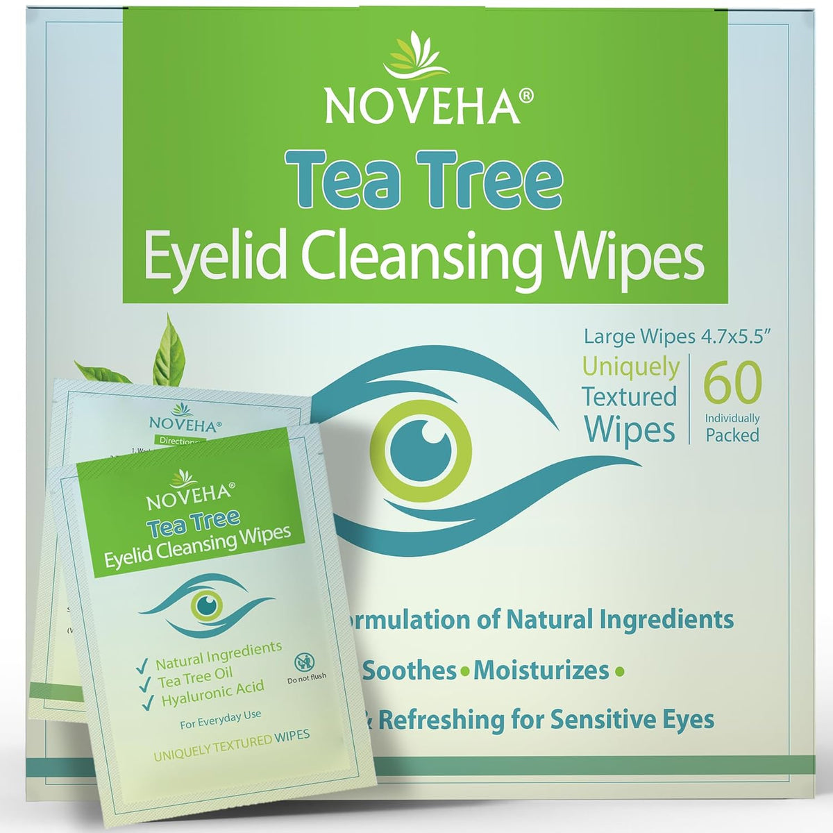 60-count individually wrapped wipes per box (available in 1, 2, and 6-pack configurations)