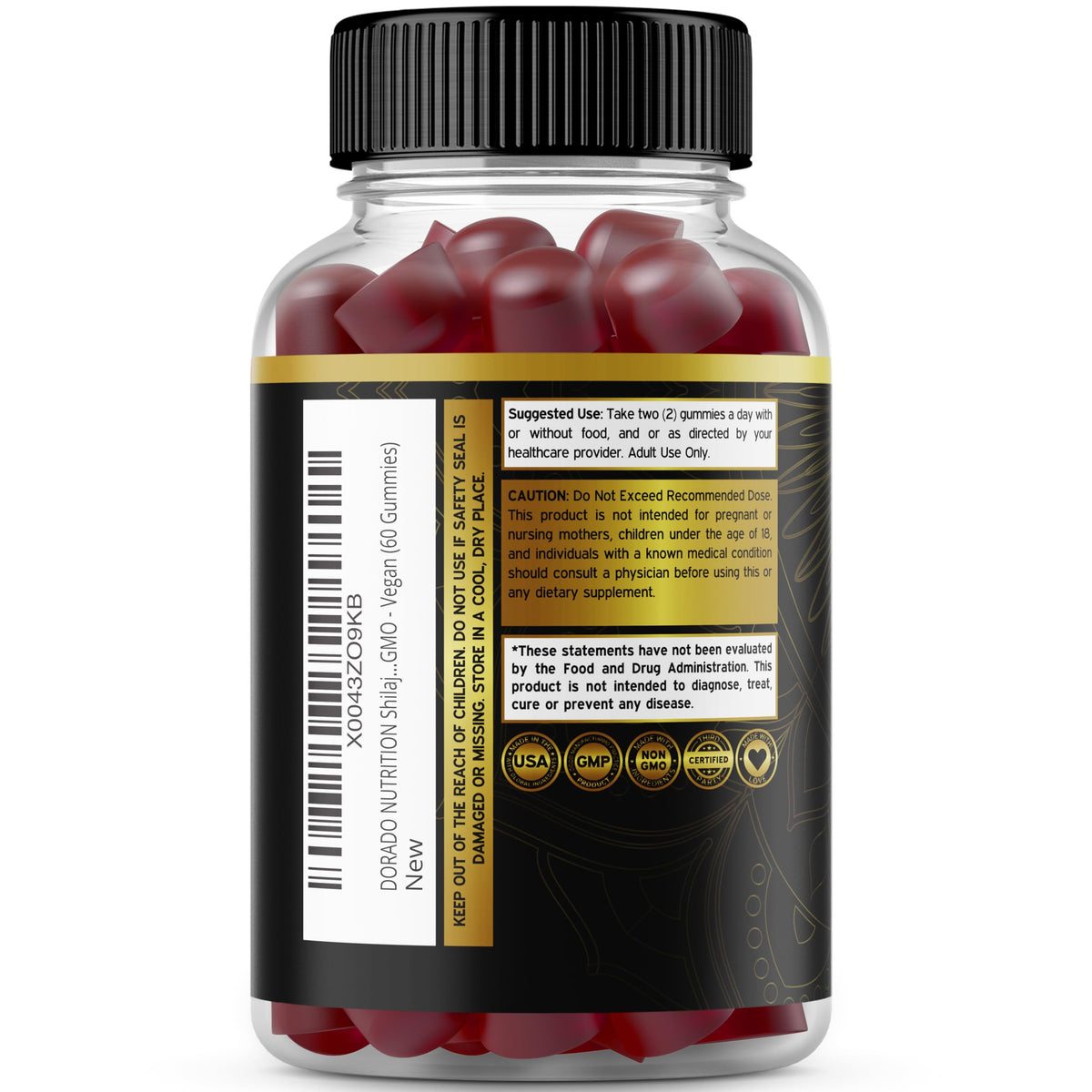 60 gummies per bottle, 60 servings (two-month supply)