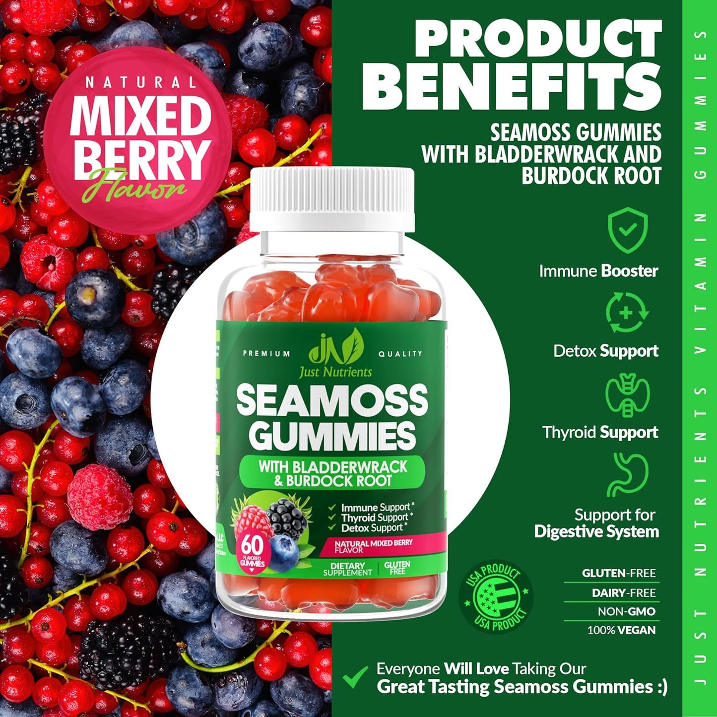 60 gummies per bottle providing a full 30-day supply