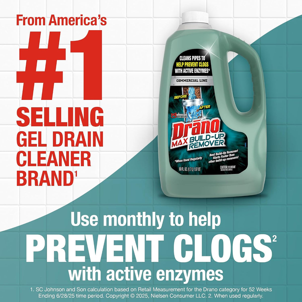 60 oz bottle available in pack of 1 or bulk pack of 6 for long-term maintenance