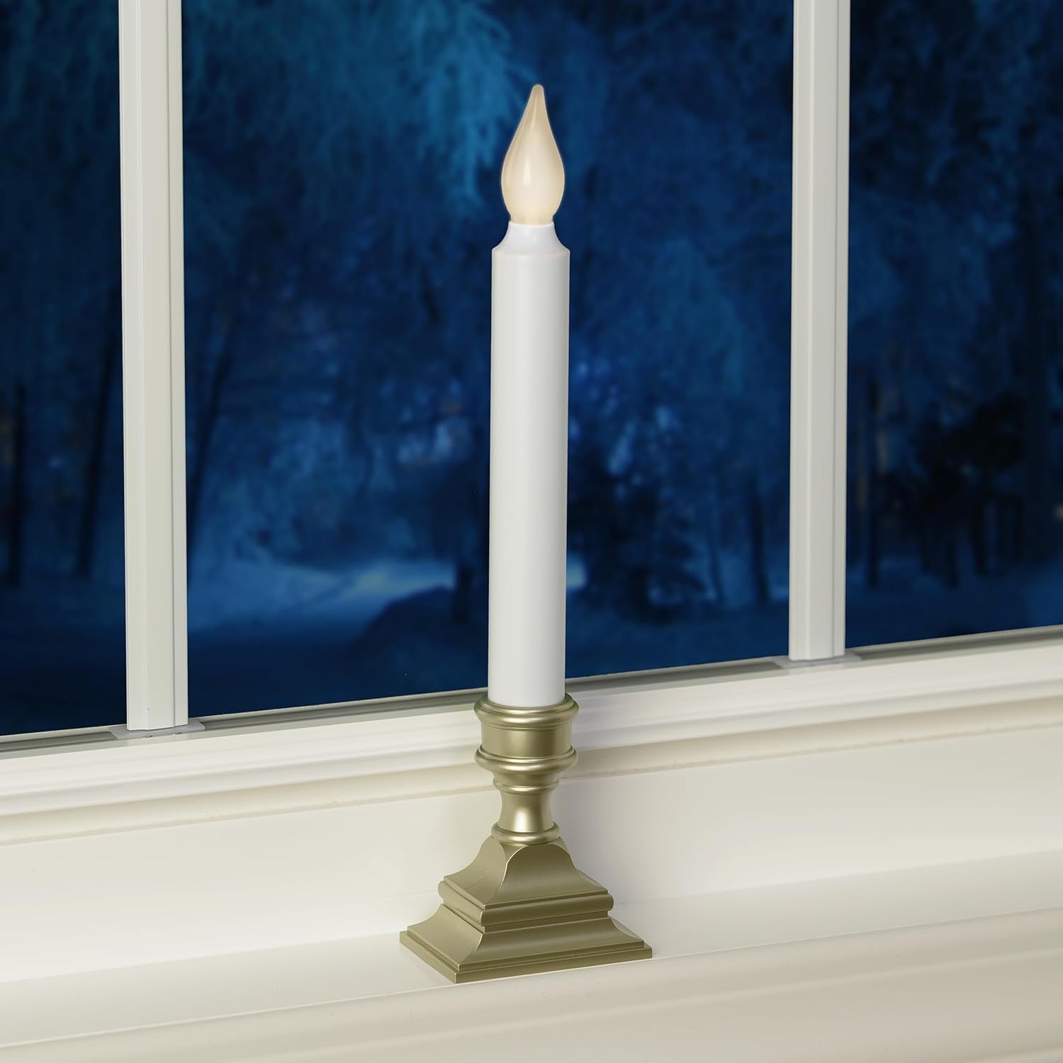 612 Vermont LED Window Candle Pewter – Understated Battery Powered Glow for Intentional Minimal Spaces