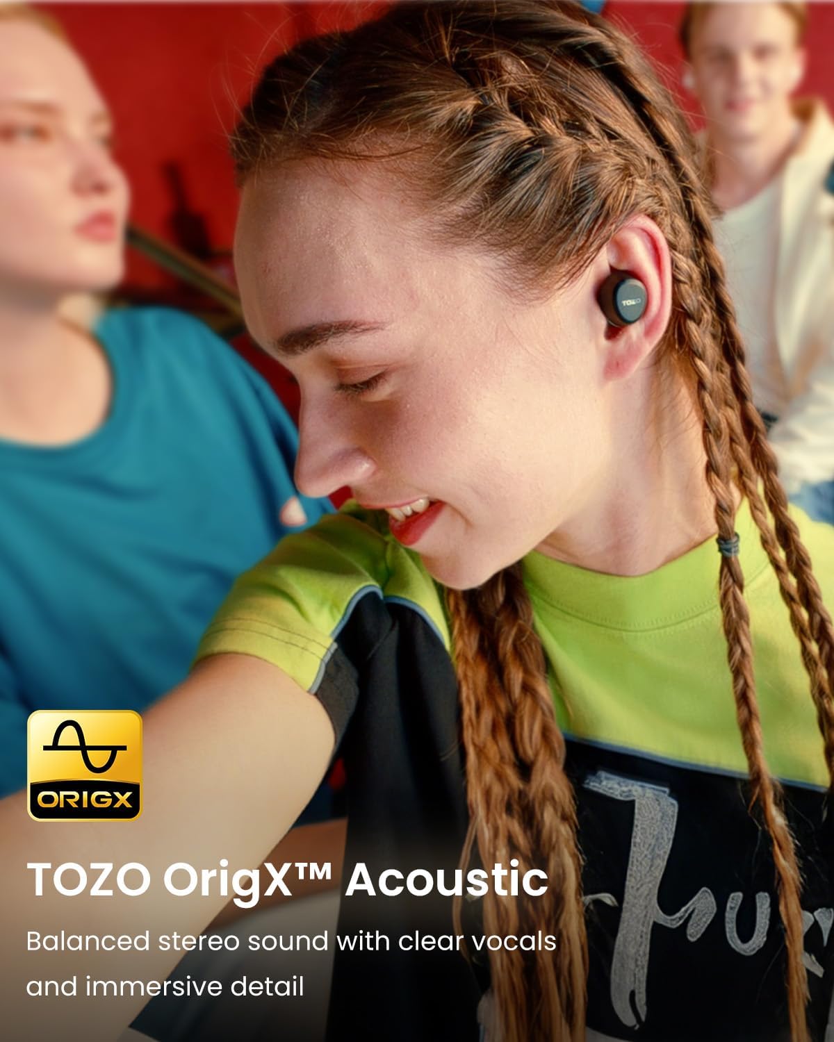6mm dynamic drivers with tozo origx tuning and 32 customizable eq presets via the tozo app