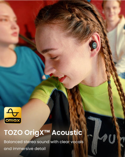 6mm dynamic drivers with tozo origx tuning and 32 customizable eq presets via the tozo app