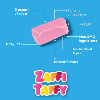 7 flavor and size variants including assorted fruit, natural fruit, peppermint, and strawberry banana