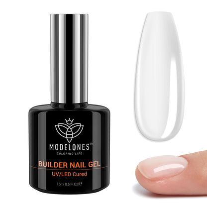7-in-1 multifunctional clear builder gel: overlay, apex builder, extender, shaper, tip/gem adhesive, and base gel