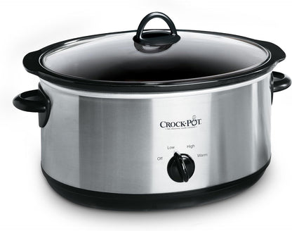 7-quart oval stoneware (also available in 8-quart and 10-quart variants) that fits a 6-7 lb roast and serves 8-9+ people