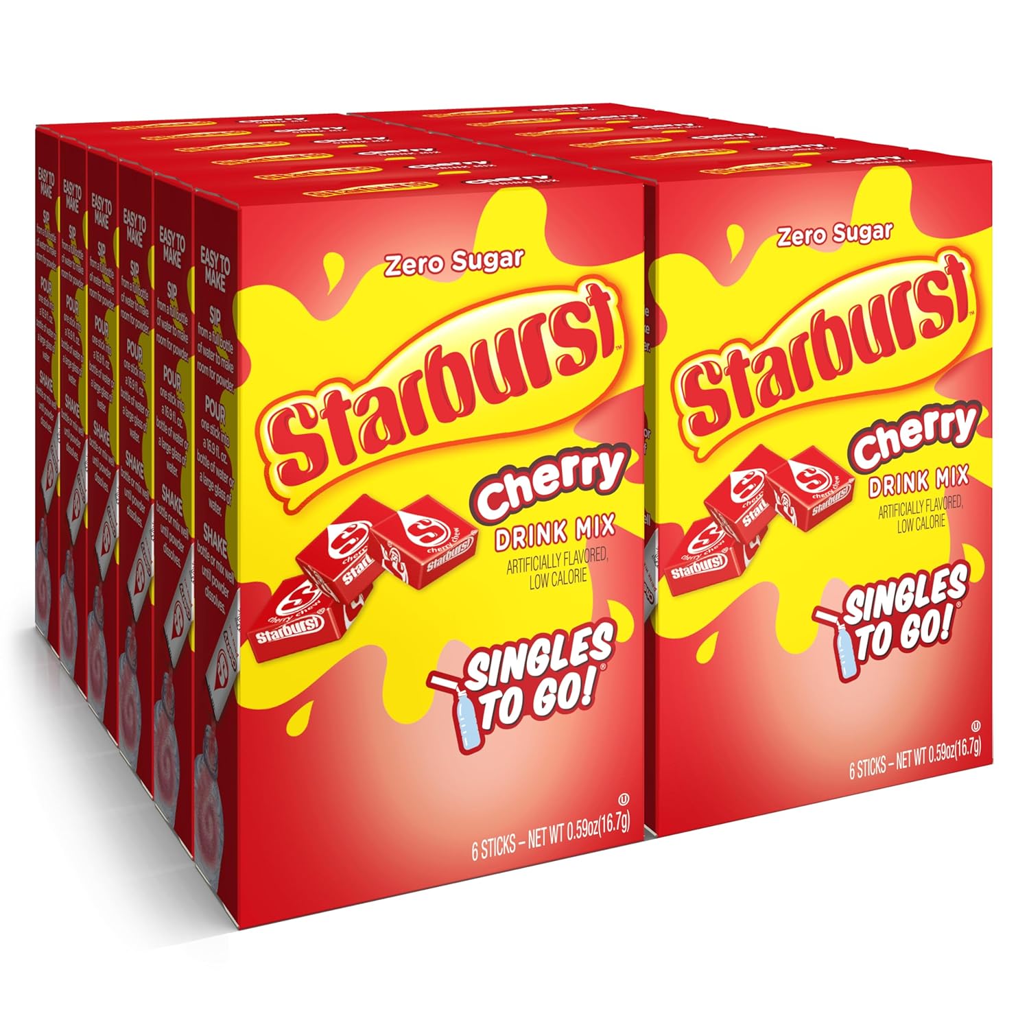 72 individually sealed powdered drink mix sticks across 12 boxes