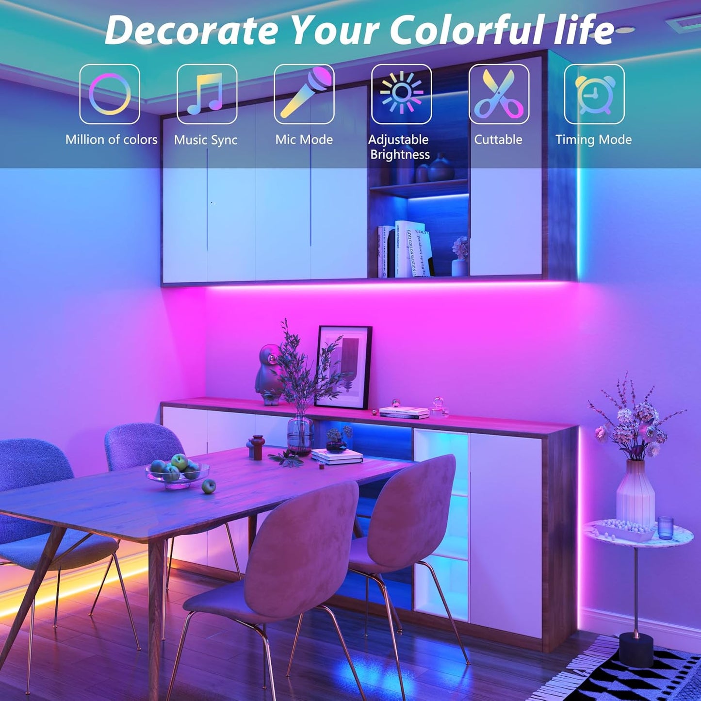 720 rgb leds producing 16 million color options