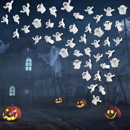 7Styles Halloween Ghost Wall Decor – 3D Reusable Ghost Stickers for Living Room Aesthetic & Cozy Seasonal Ambiance