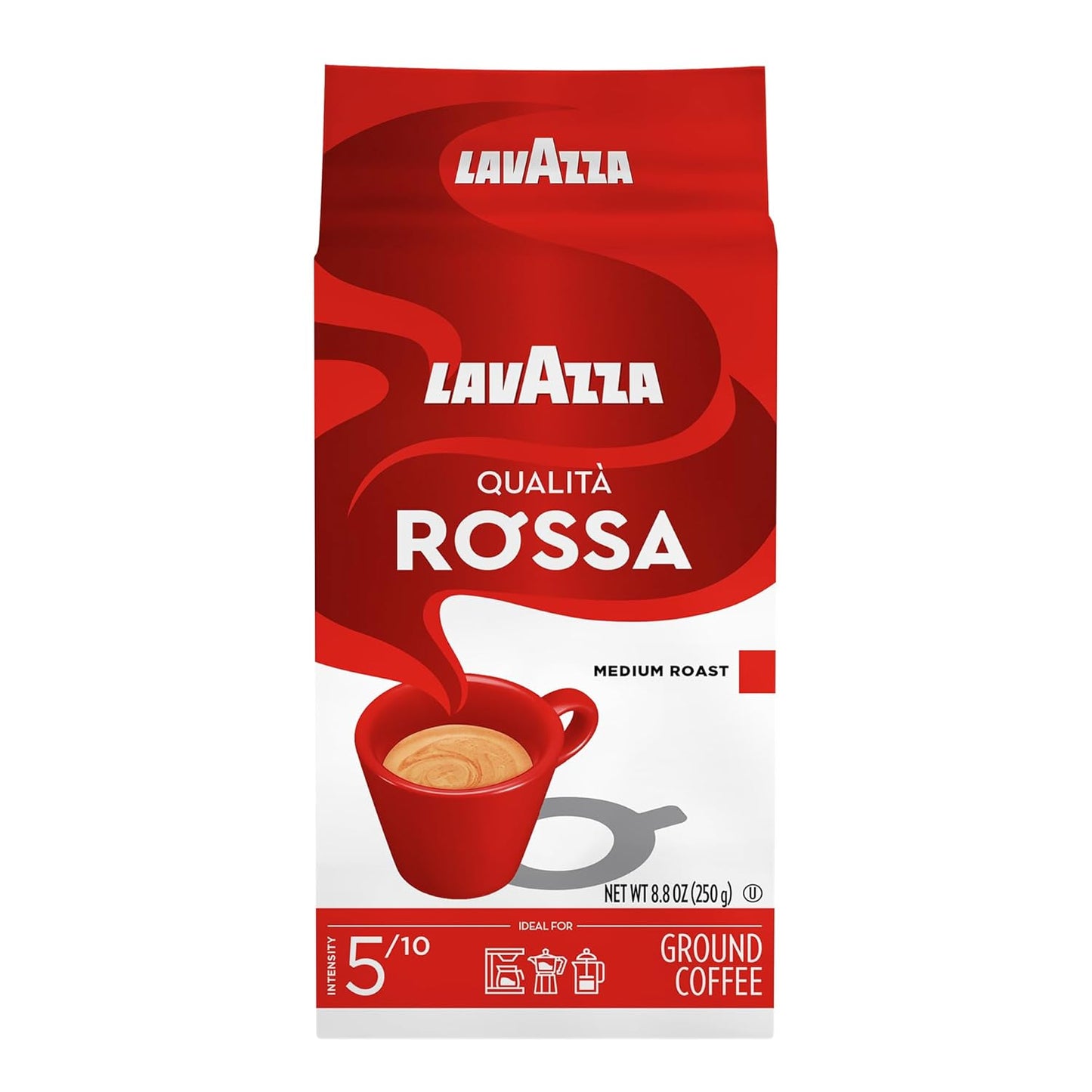 8.8 oz (250 g) ground coffee in a compact brick-style package