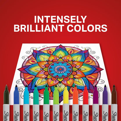 8 assorted ink colors: black, blue, green, yellow, orange, red, purple, brown