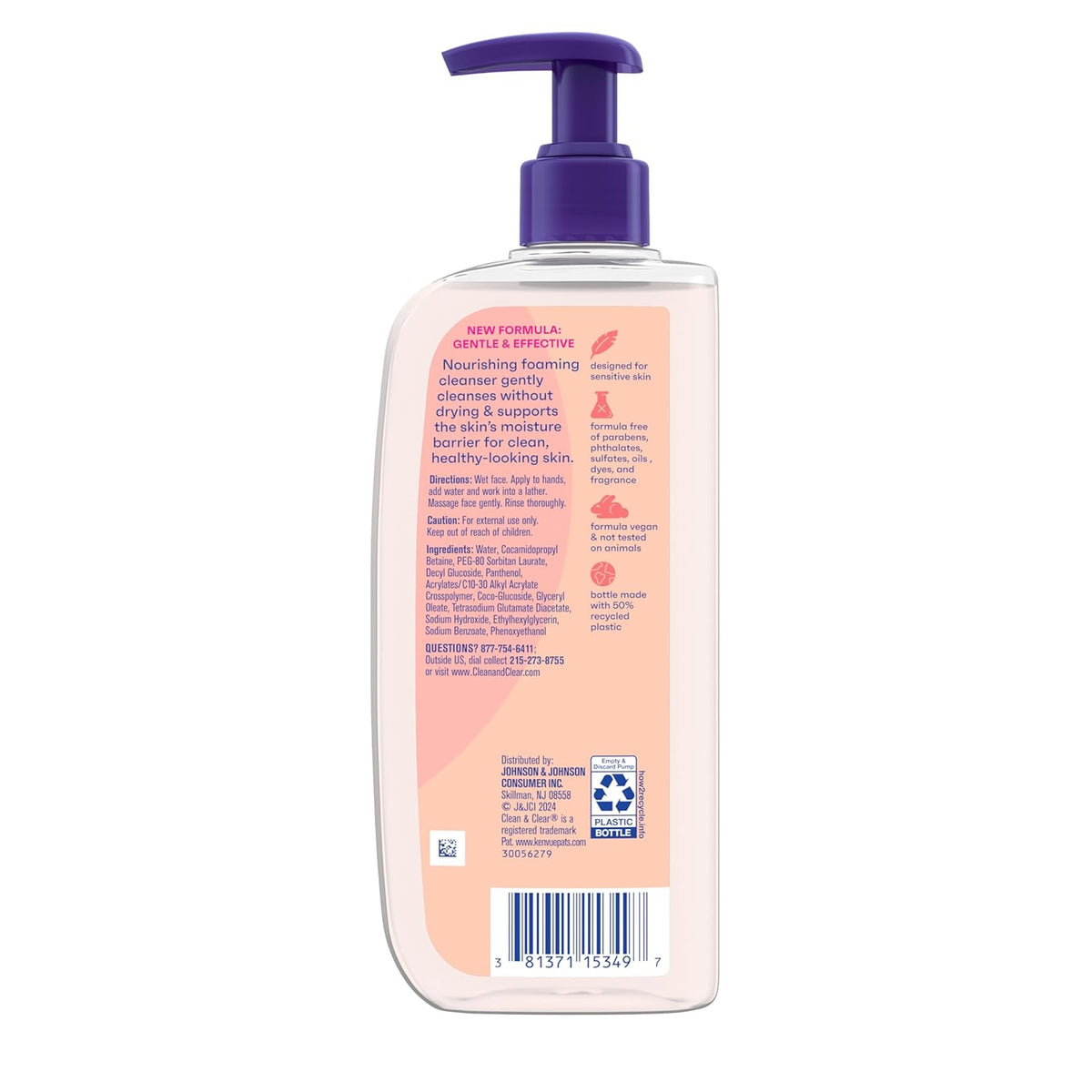 8 fl oz pump/flip-cap bottle sized for daily use