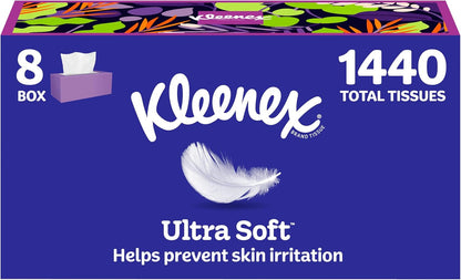 8 flat boxes with 180 3-ply tissues each (1,440 tissues total)
