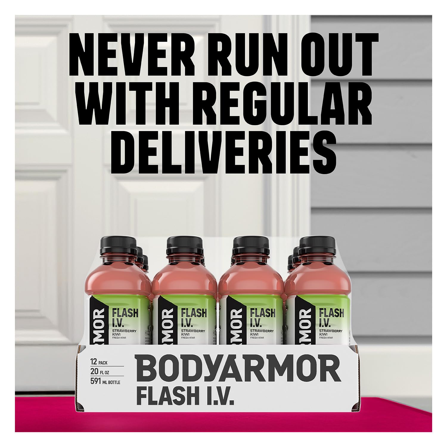 8 flavor variants spanning tropical punch, cucumber lime, grape, orange, strawberry kiwi, watermelon punch, pineapple passionfruit, and zero sugar lemon lime
