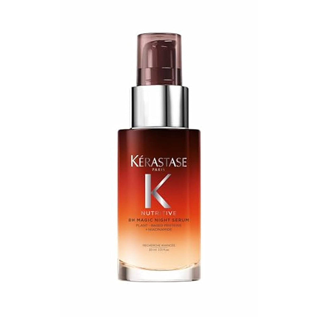 8-hour overnight leave-in treatment with niacinamide and plant-based proteins