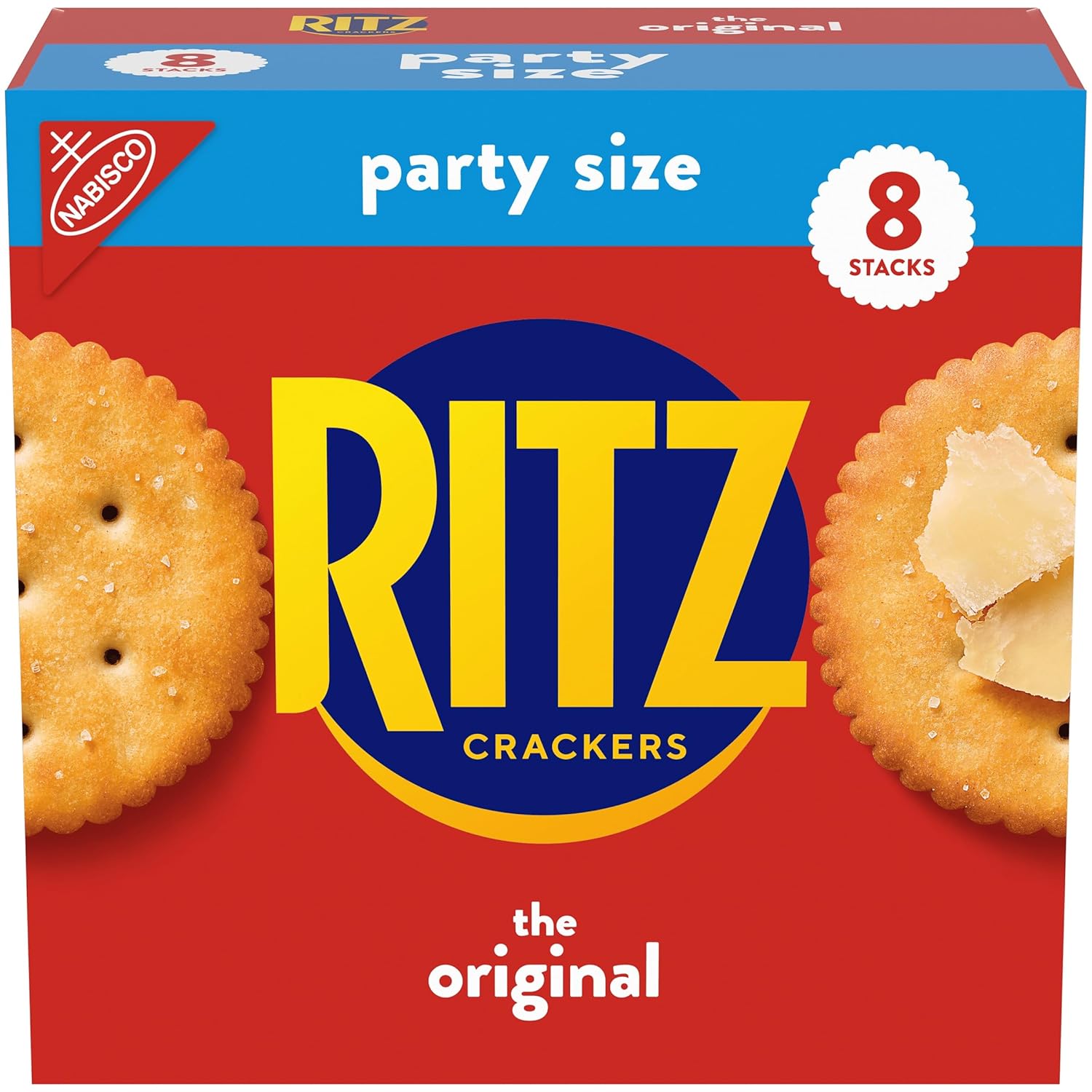 8 individually wrapped sleeves inside a 27.4 oz party-size box for freshness and portion control