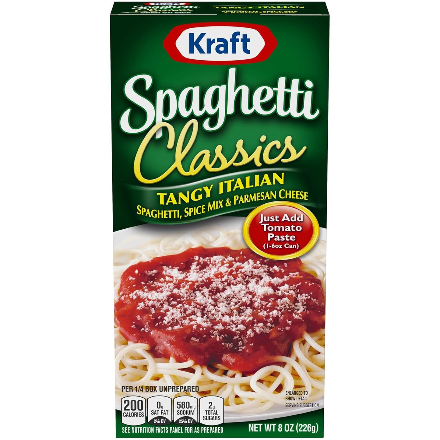 8 oz box yielding 4 servings for family-sized portions