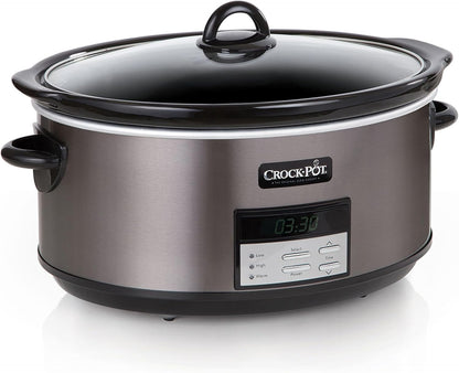 8-quart oval stoneware (6-quart variant also available) fitting whole roasts and poultry