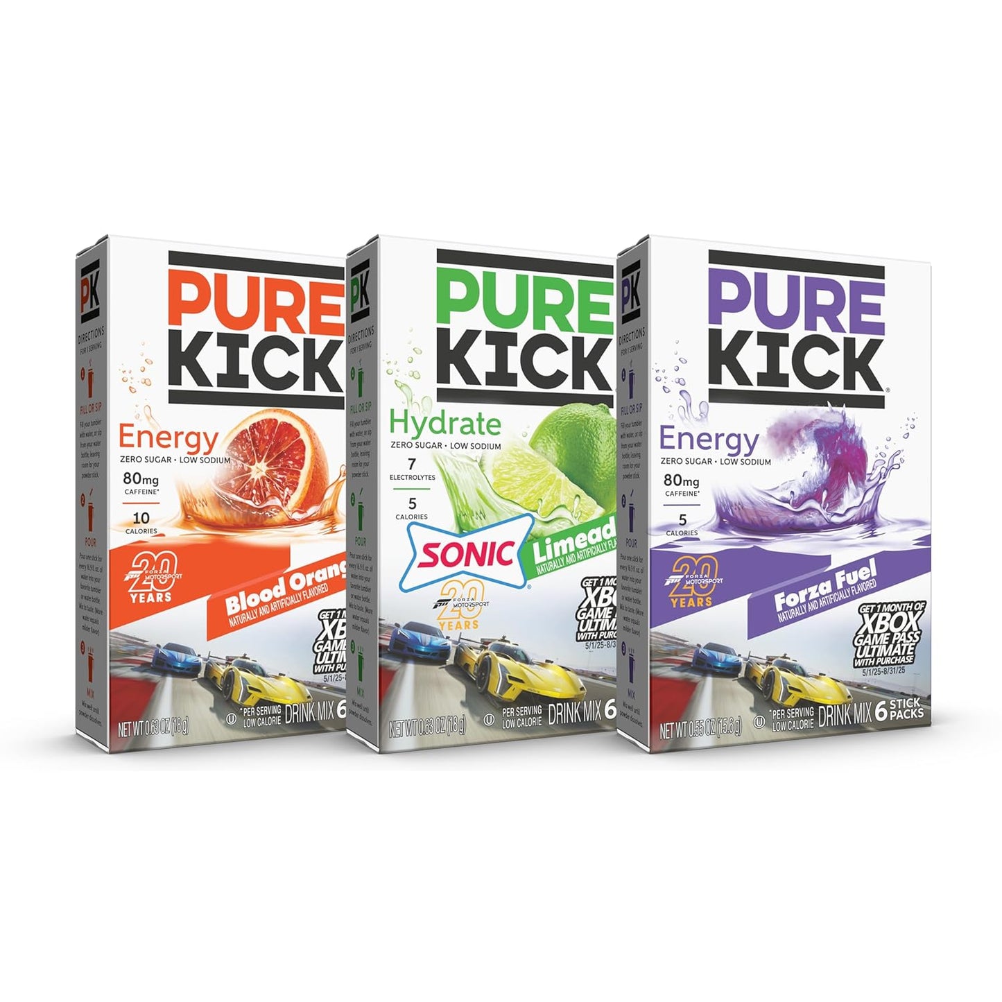 80 mg caffeine per stick from caffeine plus guarana seed extract