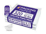 Purple Papers White Bulk Packing Paper | 320 sheets | 27" x 17" | Camping and Tailgate Wrap for Transporting Glassware and Cookware