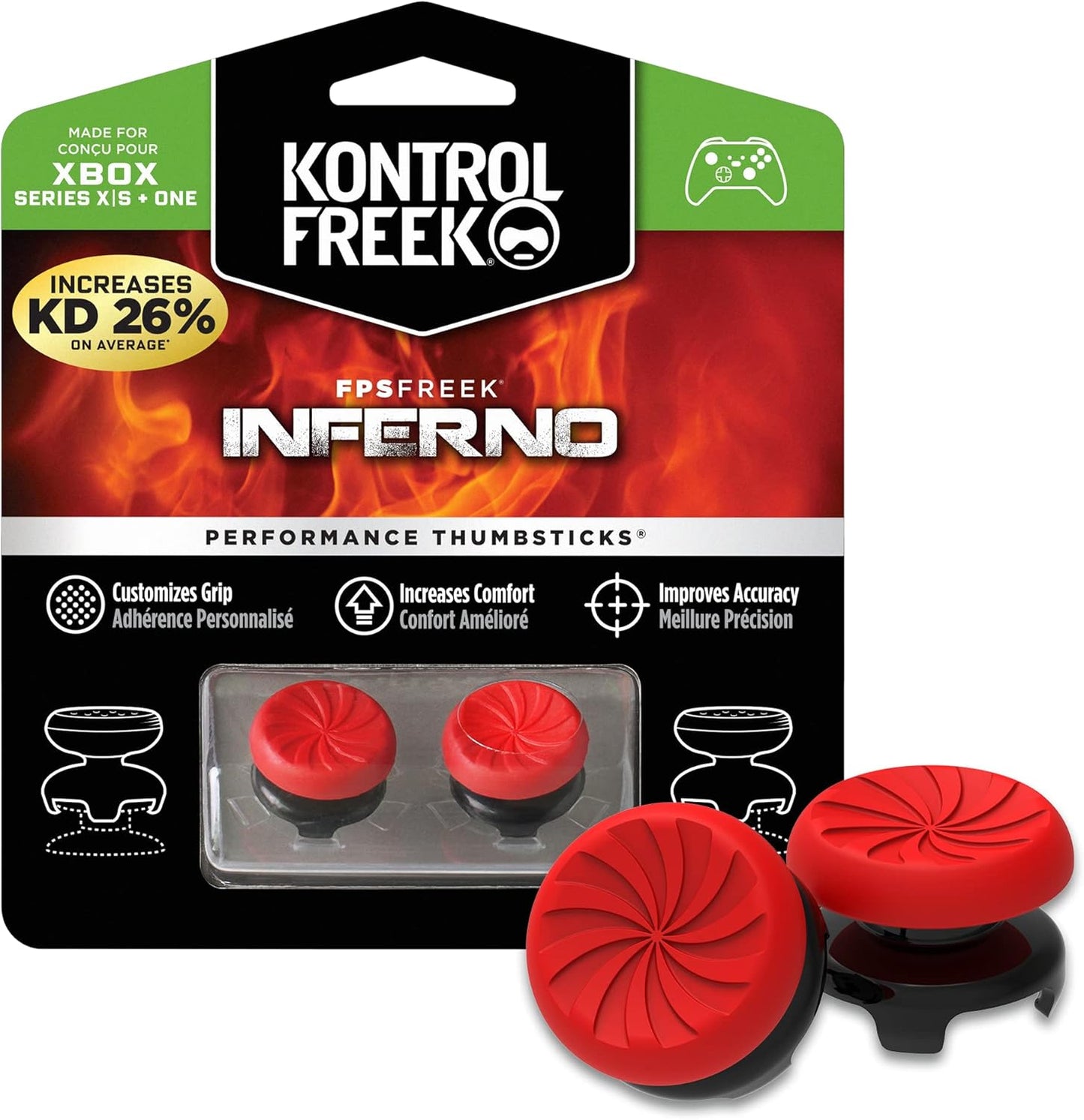 9.9 mm added thumbstick height for increased arc distance