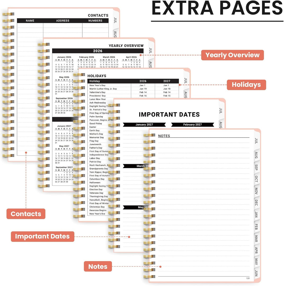 9 additional notes pages for ideas and reminders