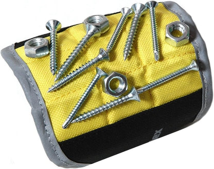 9 built-in magnetic pockets for organizing screws, nails, nuts, bolts, and drill bits