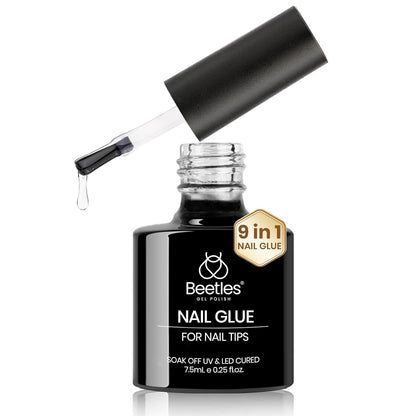 9-in-1 multi-functional formula: nail tip adhesive, base gel, blooming gel, rhinestone glue gel, and slip solution