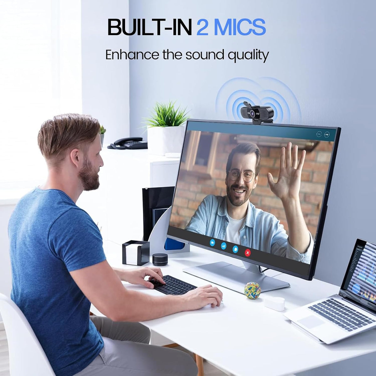 90° wide-angle field of view for group calls
