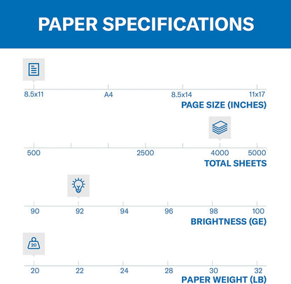 92 brightness white finish for high-contrast text and graphics