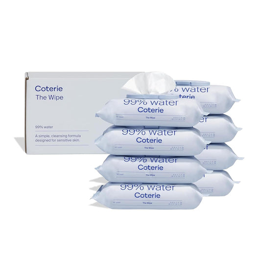 99% purified water base with 5 named, food-grade gentle ingredients (sodium benzoate, caprylyl glycol, citric acid, glycerin, decyl glucoside)