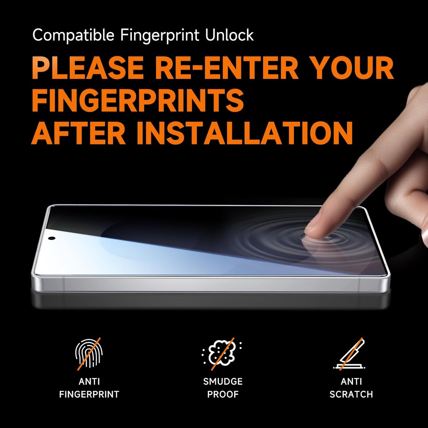 9h hardness tempered glass rated for drop and scratch resistance
