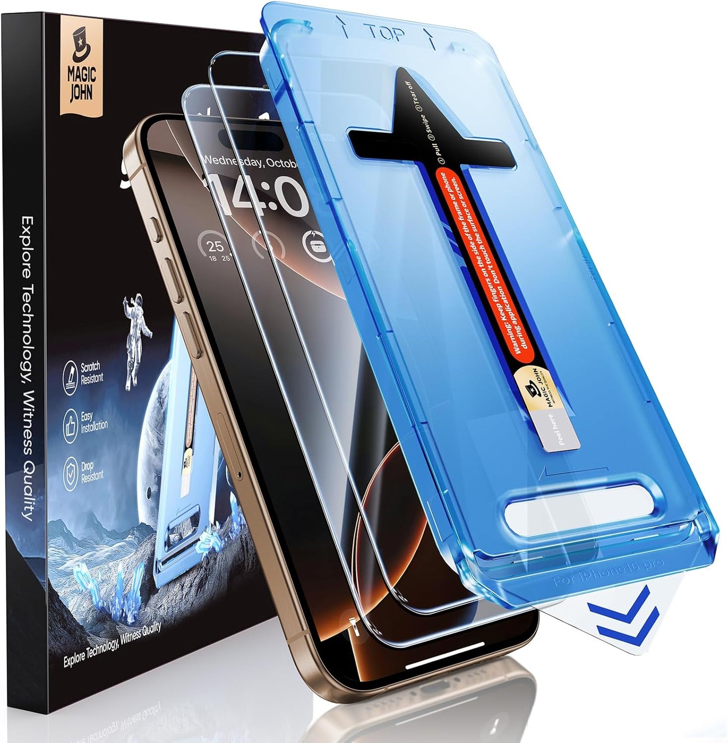 9h hardness tempered glass rated for scratch and impact resistance