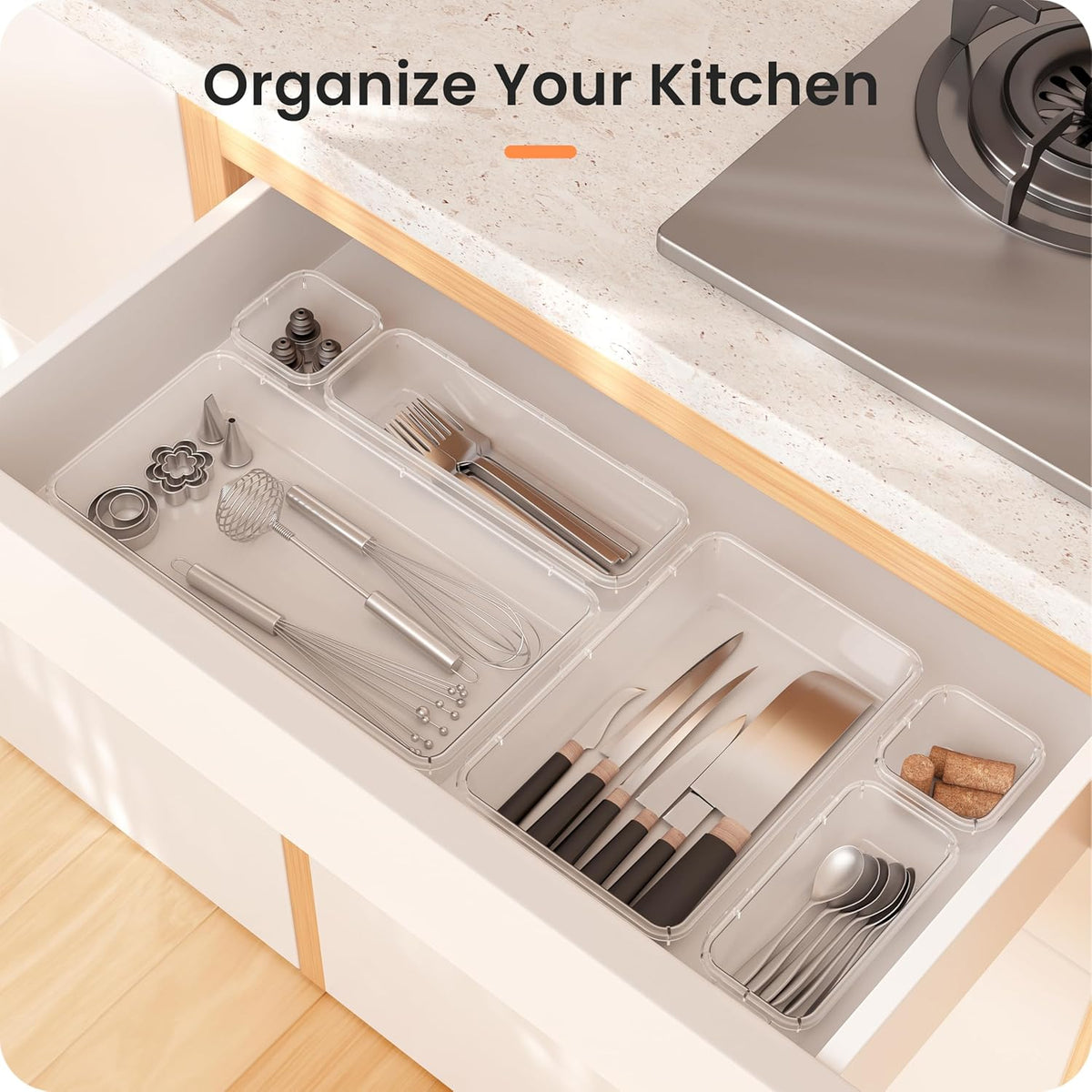 A-LuGei Stackable Drawer Tray System – See-Through Design for Calm, Organized Makeup and Skincare Storage
